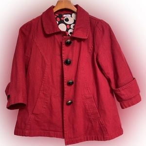 Sashimi Swing jacket cropped in 40’s Vintage style in Red, 100% cotton